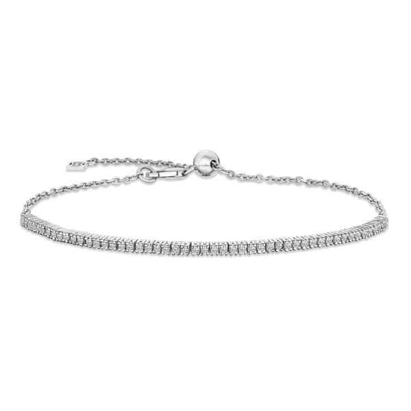 Adjustable Lab Diamond Tennis Bracelet 0.50ct in 925 Silver
